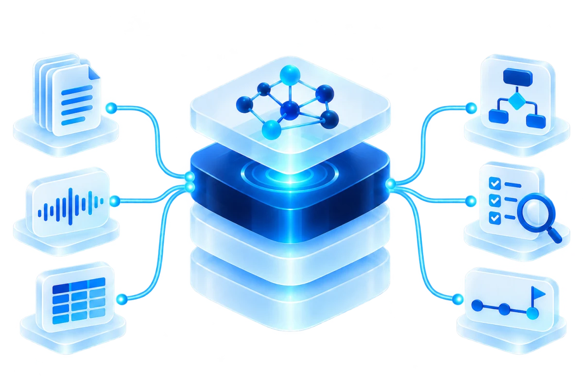 Les sources et livrables de vos missions reliés par Elykor.